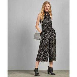 Ted Baker Womens Marcila Hazel High Neck Jumpsuit Size 1 US 0-2 Floral